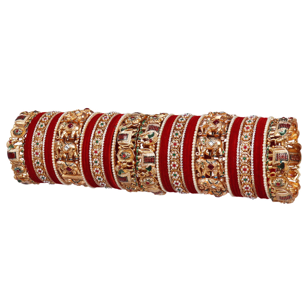 Designer Bridal Bangles Set With Latest Elephant Motifs