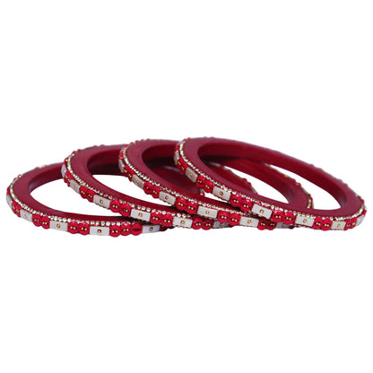 Designer Rajasthani Lac Bangles with Rhinestone & Bead Work by Taj Bridal Store