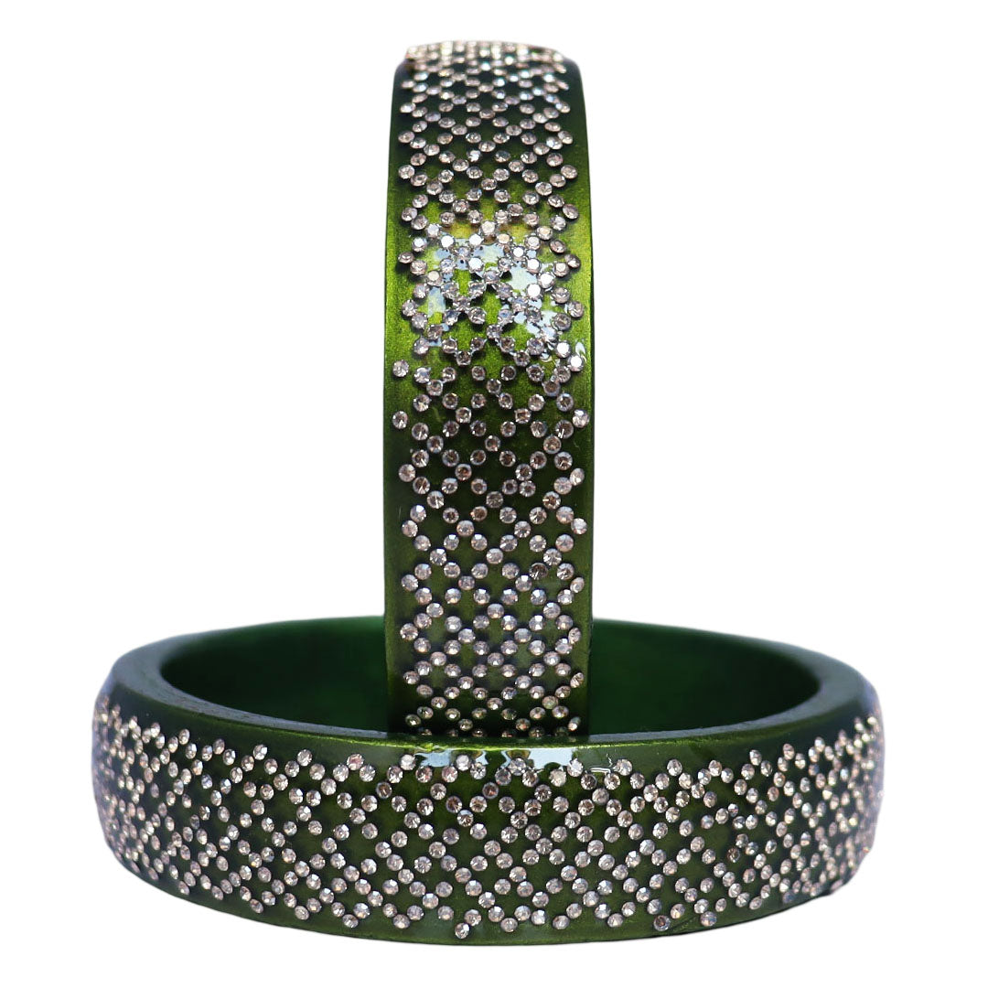 Jaipuri Lac Kada Bangles Set in Latest Rhinestones Design