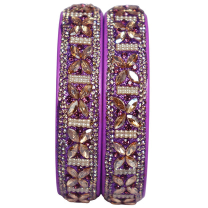 Handmade Jaipuri Lac Kundan Kada with Premium Kundan Stone Work for Bridal Wear