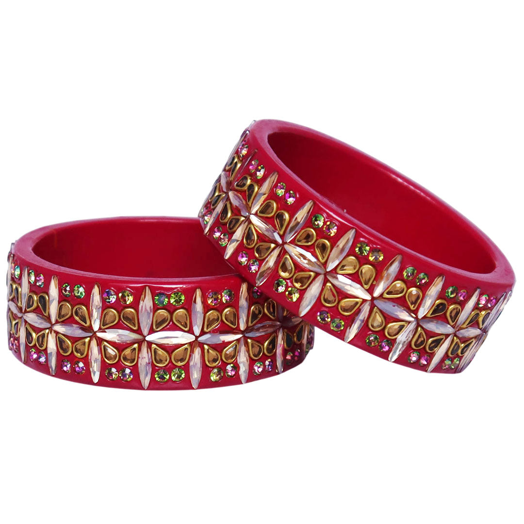 Exclusive Lac Kada Bangles in Latest Artificial Stones Design