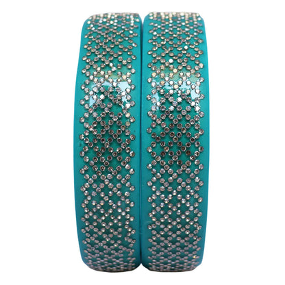 Jaipuri Lac Kada Bangles Set in Latest Rhinestones Design