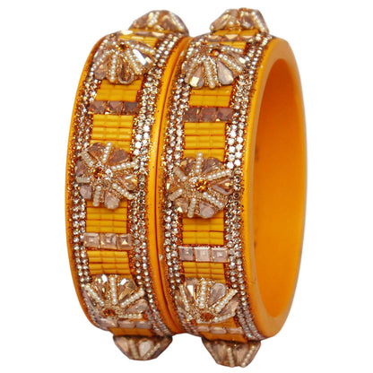 Jaipuri Lac Bangles Kundan Pearl Rhinestone Designer Kada