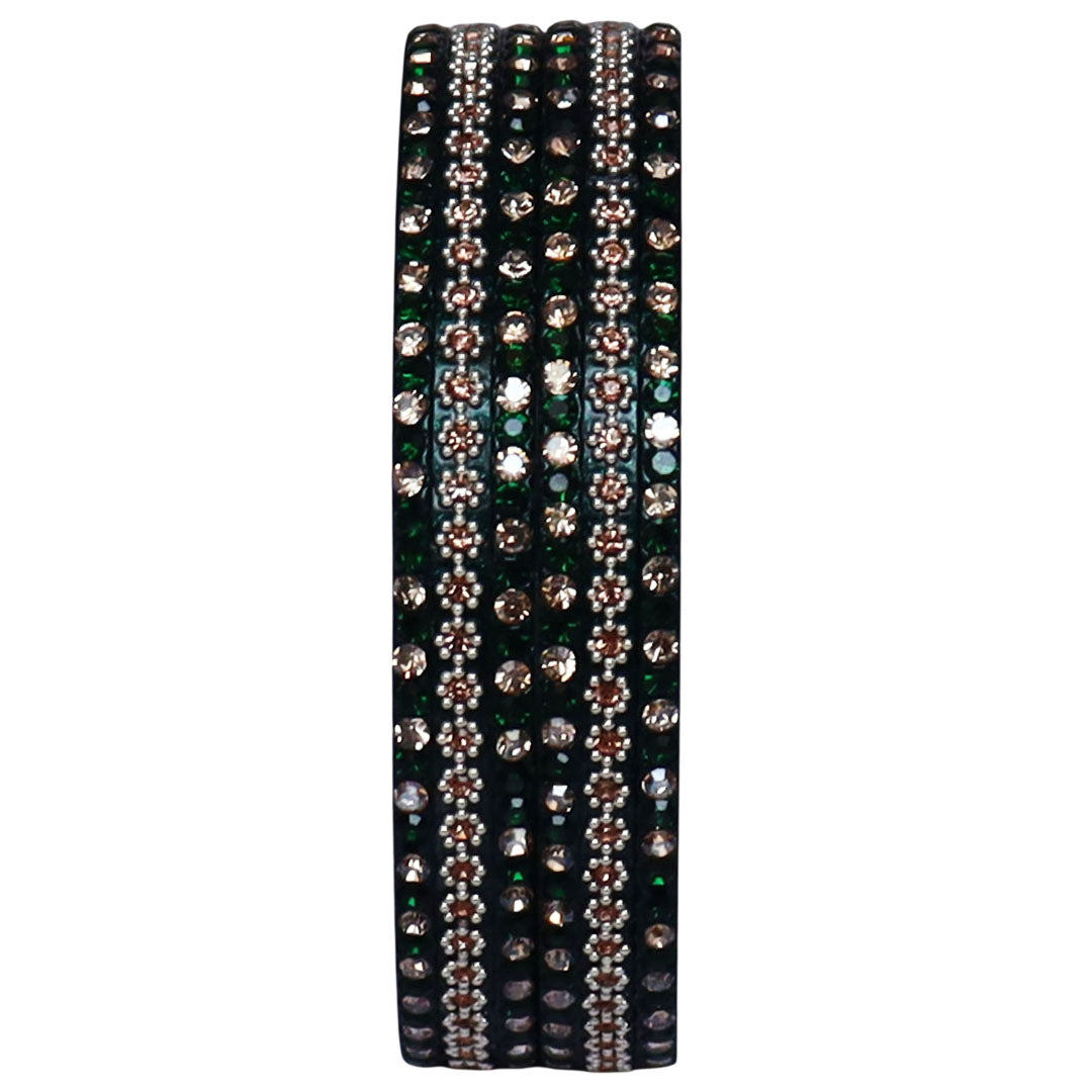 Jaipuri Lac Bangles Artificial Stones Kada Set for Women