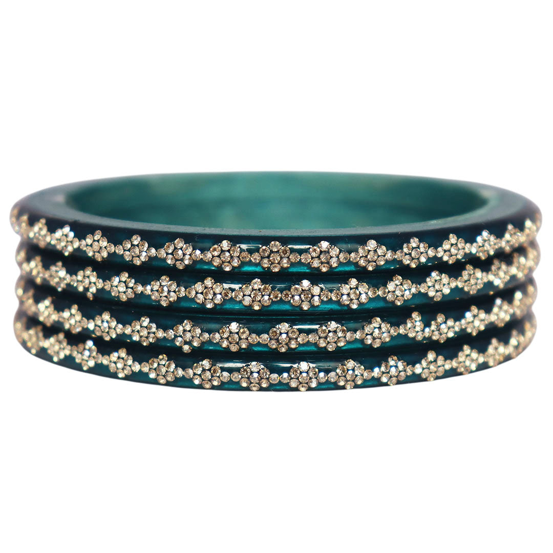 Traditional Rajasthani lac bangles with rhinestone detailing