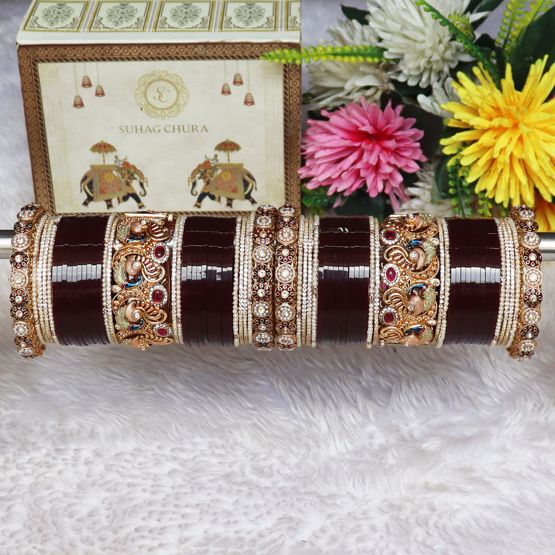 Wedding Bangles For Bride With Latest Peacock Motifs