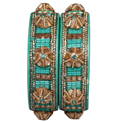 Jaipuri Lac Bangles Kundan Pearl Rhinestone Designer Kada
