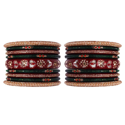 Handmade Lac Bangles For Women With Latest Rhinestones Design