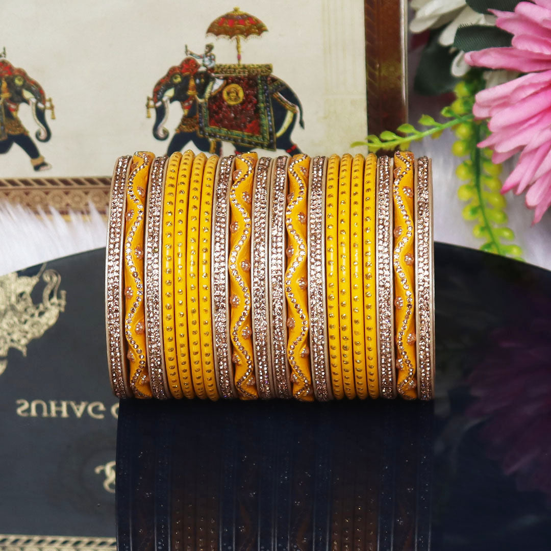 Karwa Chauth Special Designer Lac Bangles Set in Zig-Zag Design