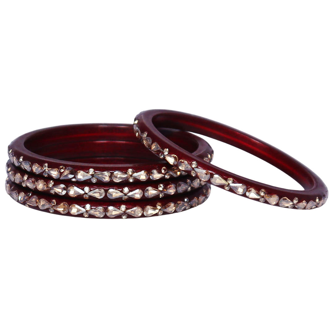 Traditional Stone Studded Lac Bangles For Women's