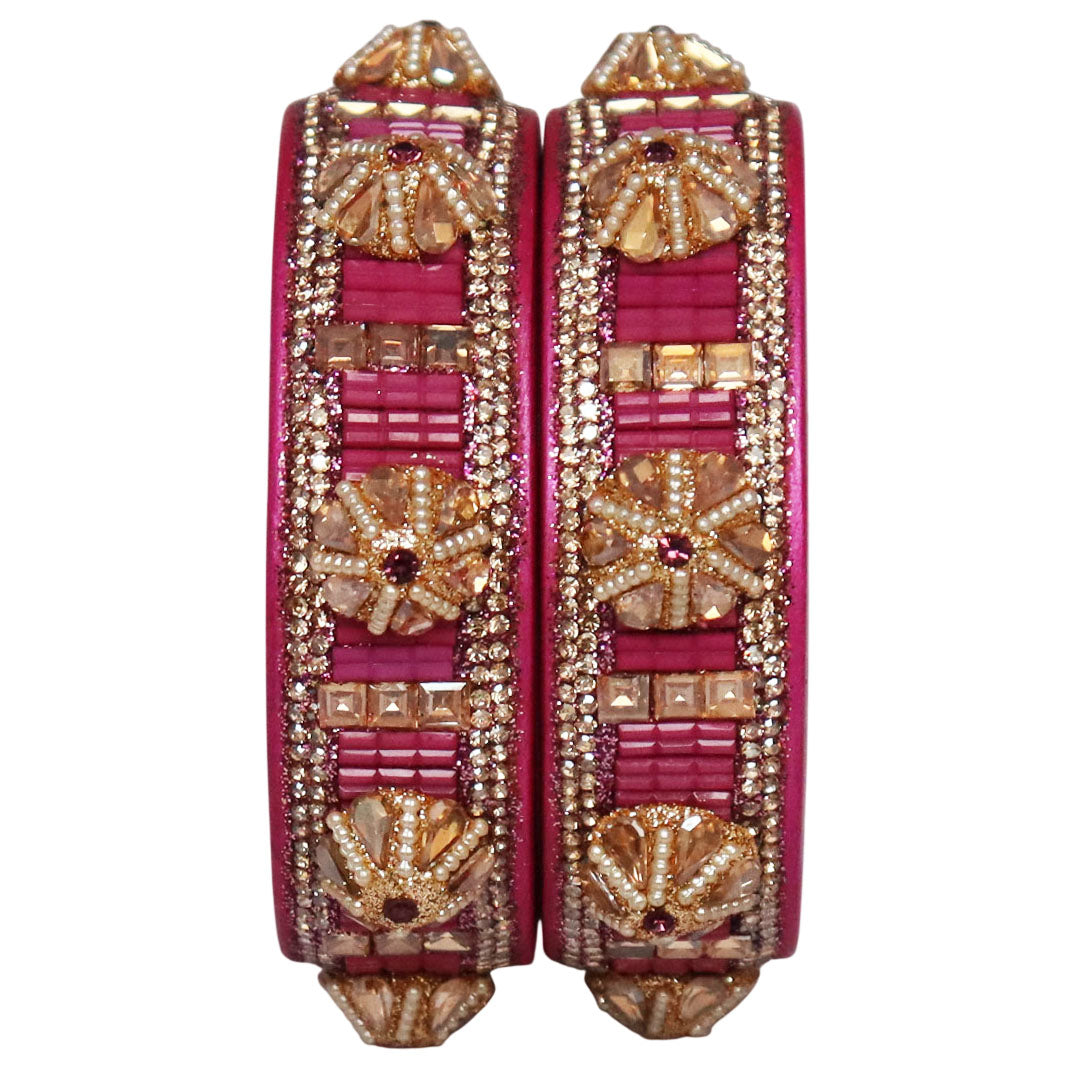 Jaipuri Lac Bangles Kundan Pearl Rhinestone Designer Kada