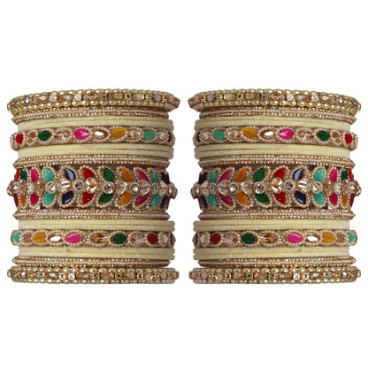 Indian Bridal Wedding Bangles Set – Kundan & Beads Work