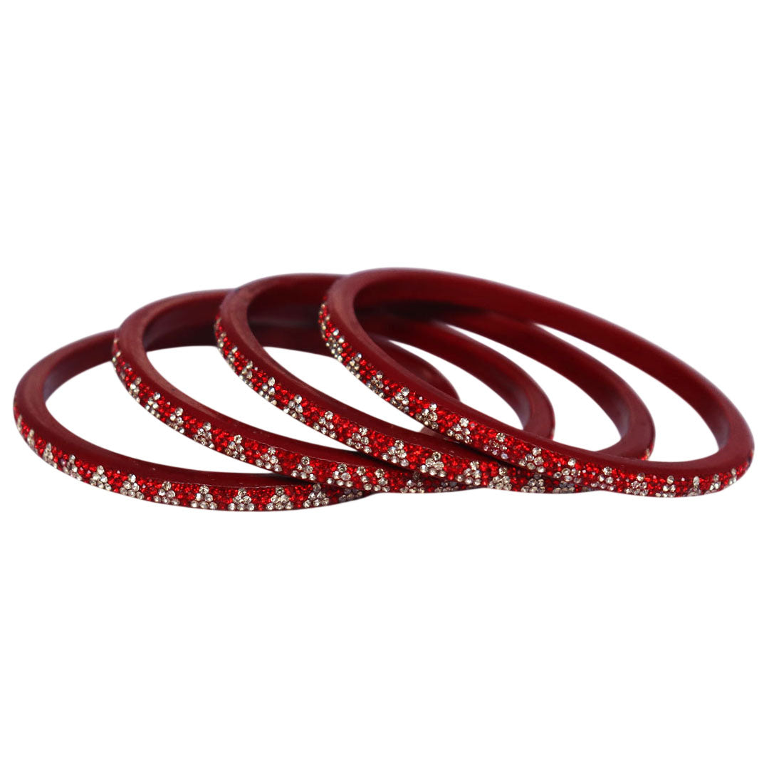 Handmade Lac bangles with rhinestone stone work for women