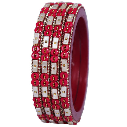 Designer Rajasthani Lac Bangles with Rhinestone & Bead Work by Taj Bridal Store
