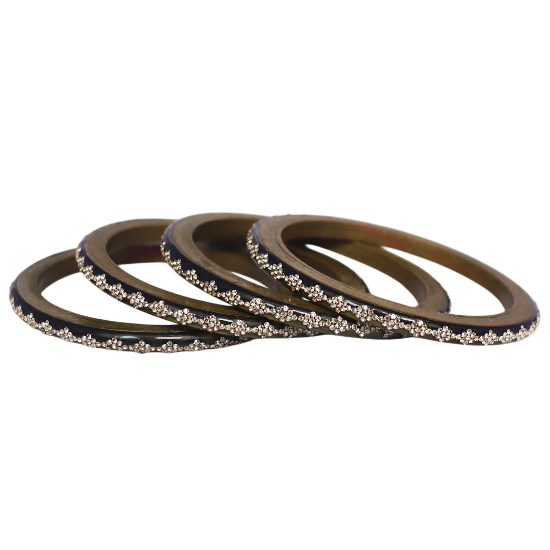 Premium lac bangles with rhinestone work for festive wear