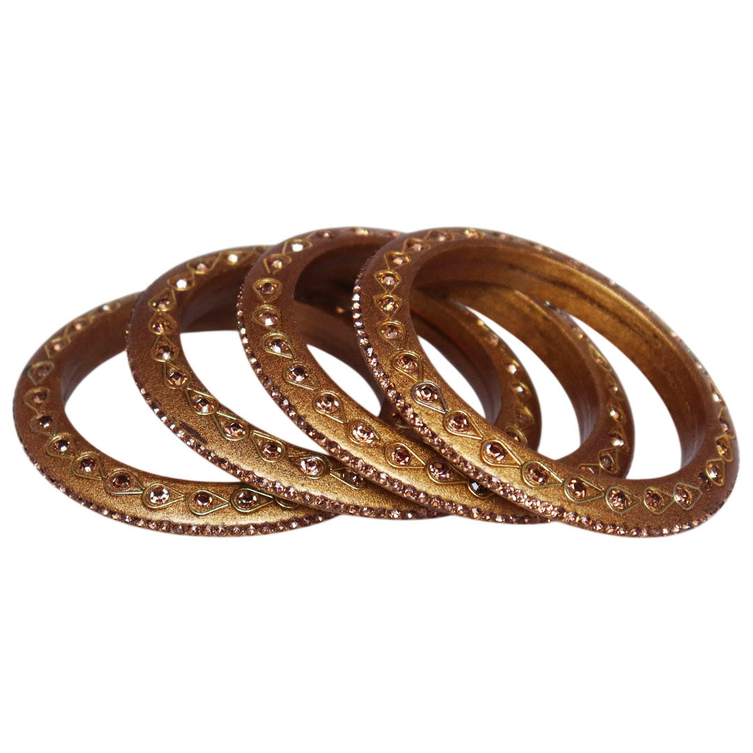 Lac Bangles Premium Rhinestone Bangadi Set for Women