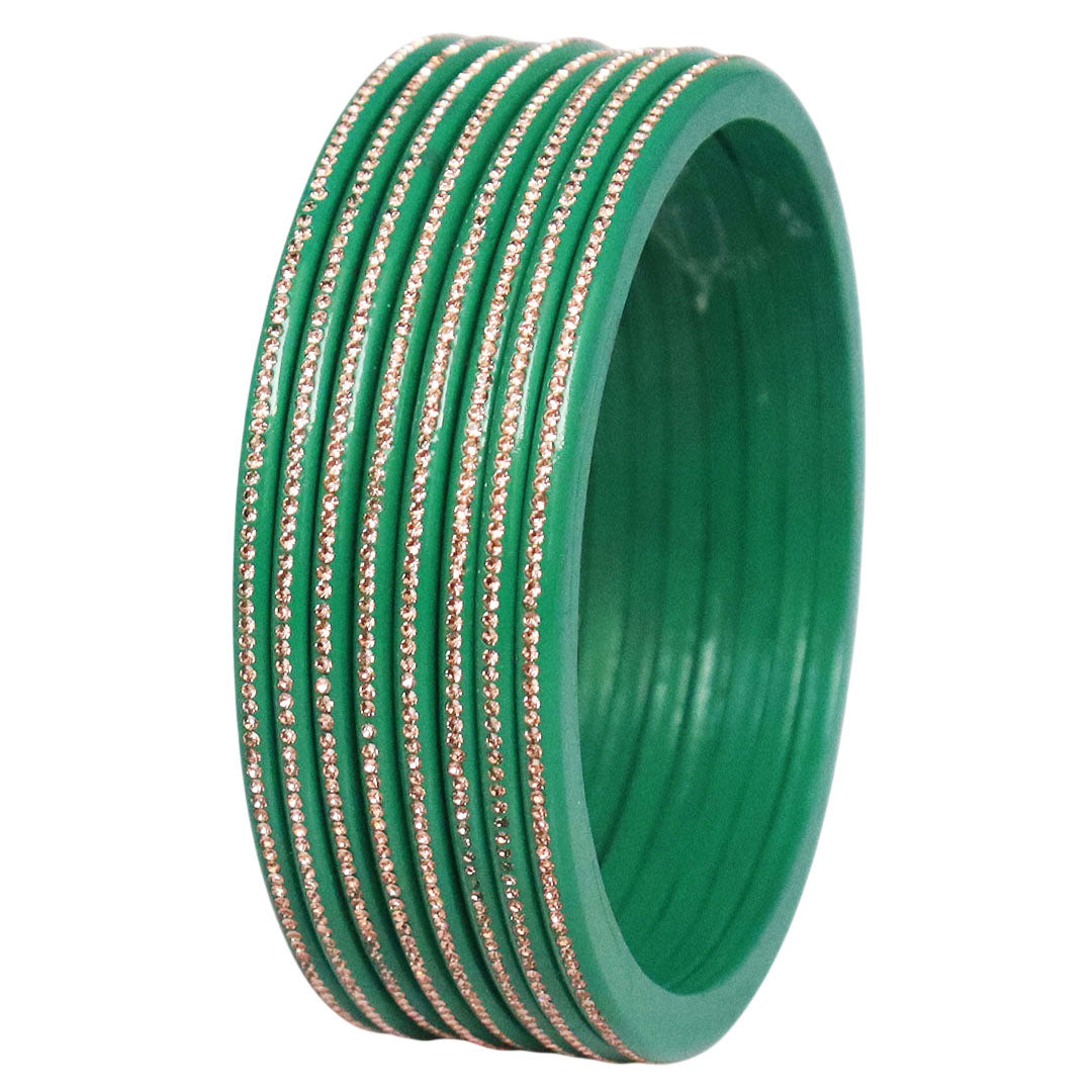 Traditional Rajasthani Lac Bangles with Fine Rhinestones Design