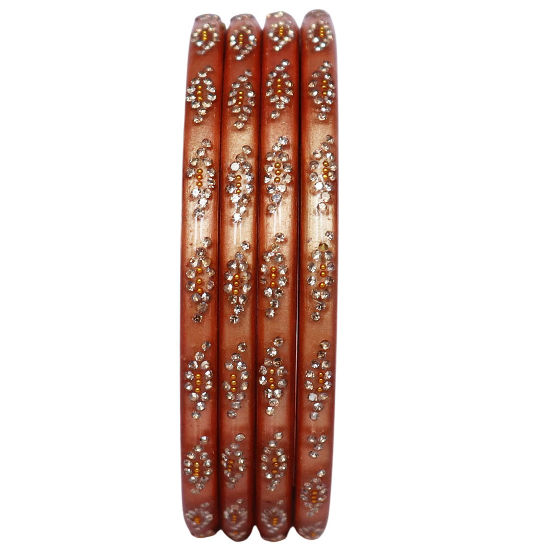 Rajasthani lac bangles set with elegant rhinestone stone work