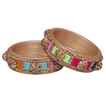 Jaipuri Lac Bangles Kundan Pearl Rhinestone Designer Kada