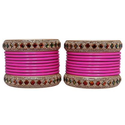 Handmade Pure Lac Bangles Set for Women | Traditional Rajasthani Glossy Bangles By TAJ BRIDAL STORE