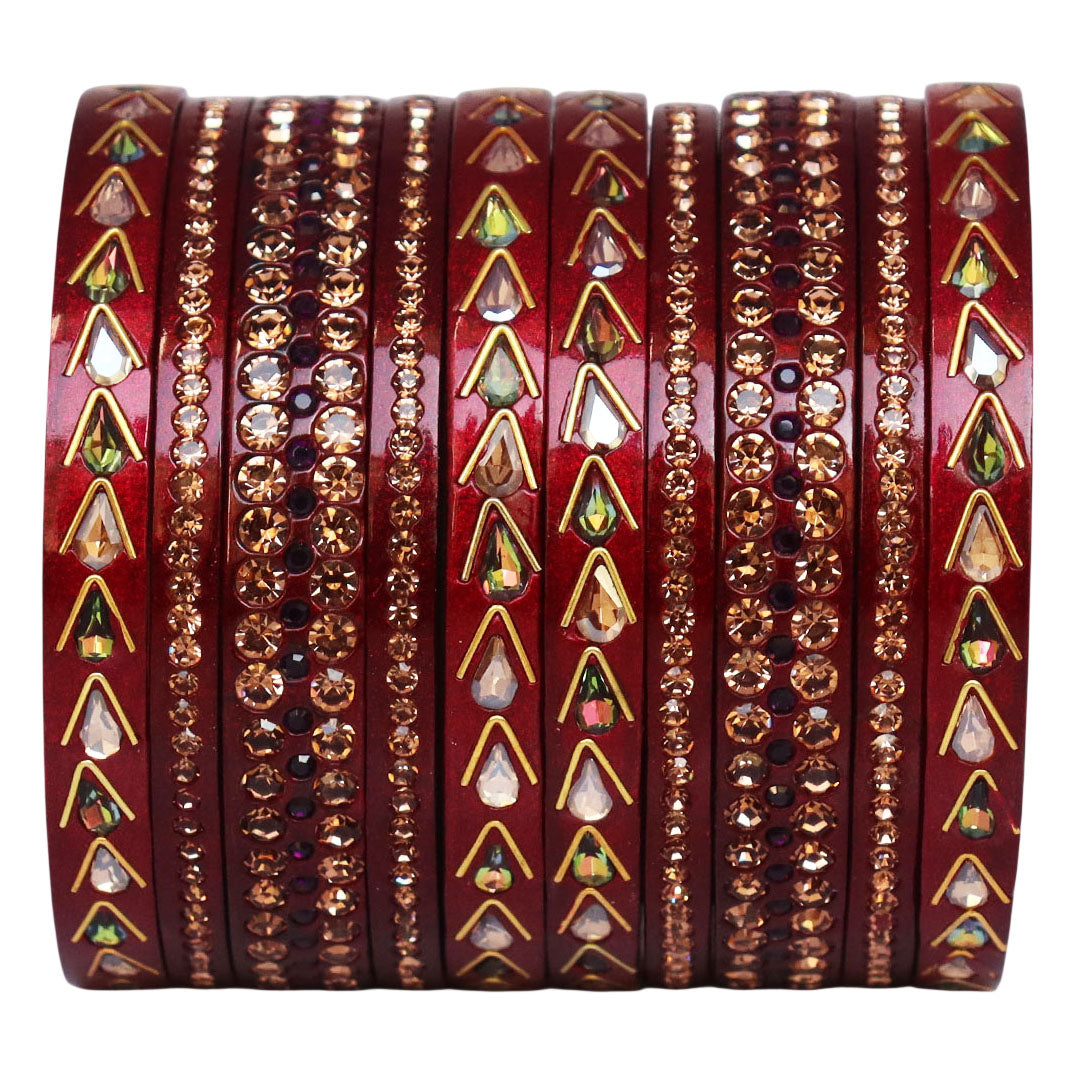 Jaipuri Lac Bangles with Kundan & Artificial Stone Design