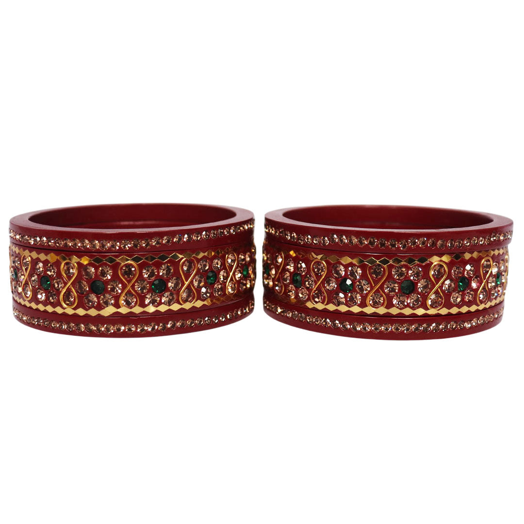 Festival Special Fancy Lac Bangles Set With Latest Stone Design