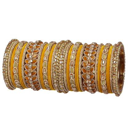 Indian Bridal Wedding Bangles Set – Kundan & Beads Work