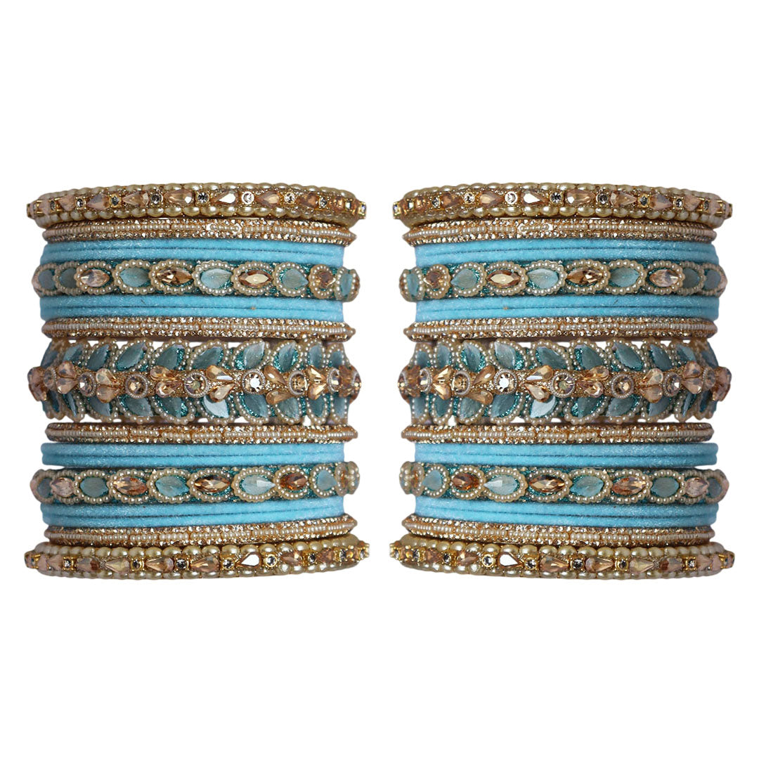 Indian Bridal Wedding Bangles Set – Kundan & Beads Work