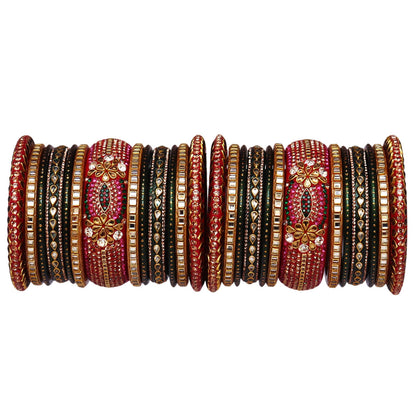 Royal Rajwadi Lac Bangles for Brides with Kundan Embellishments