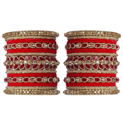 Indian Bridal Wedding Bangles Set – Kundan & Beads Work
