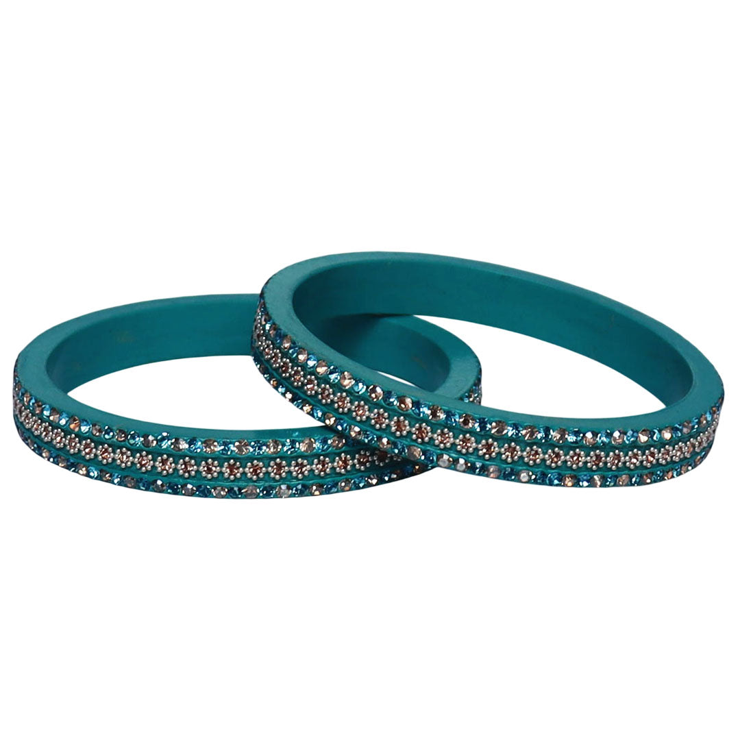 Jaipuri Lac Bangles Artificial Stones Kada Set for Women