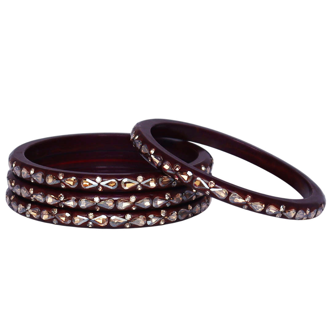 Traditional Stone Studded Lac Bangles For Women's