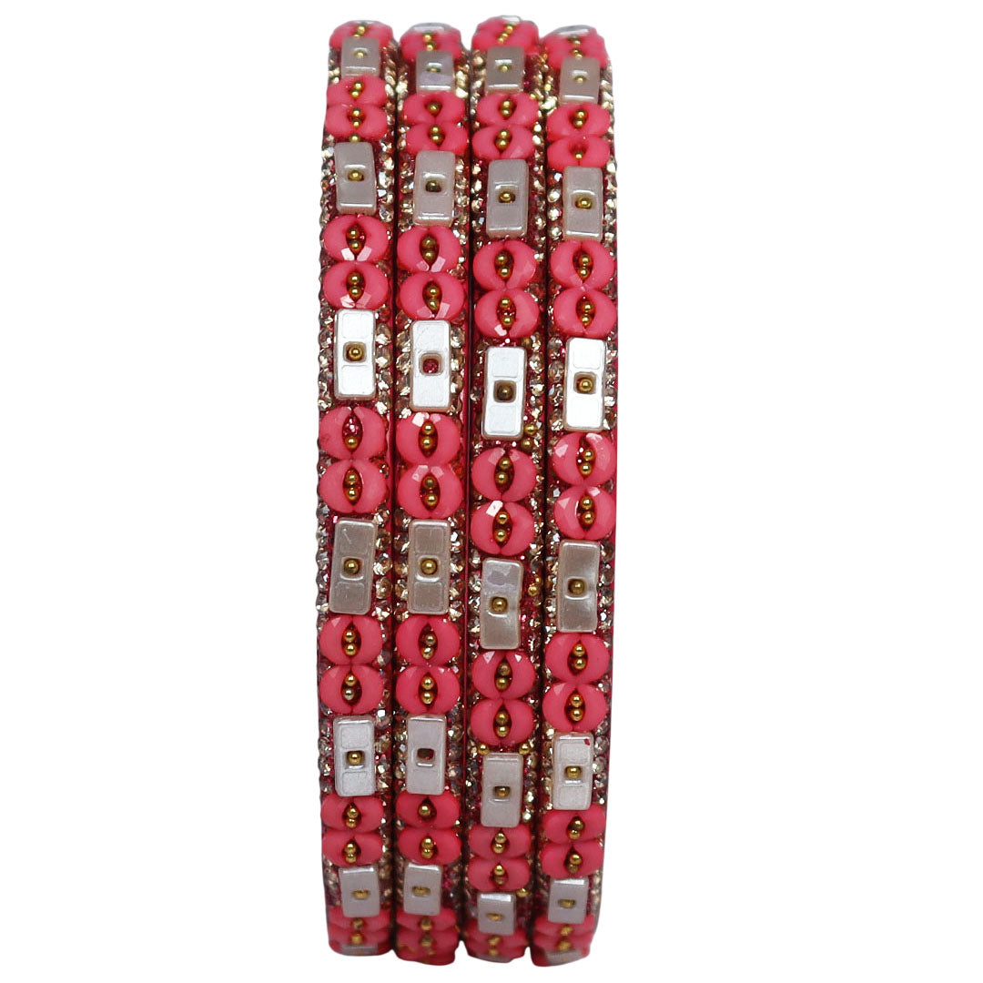 Designer Rajasthani Lac Bangles with Rhinestone & Bead Work by Taj Bridal Store