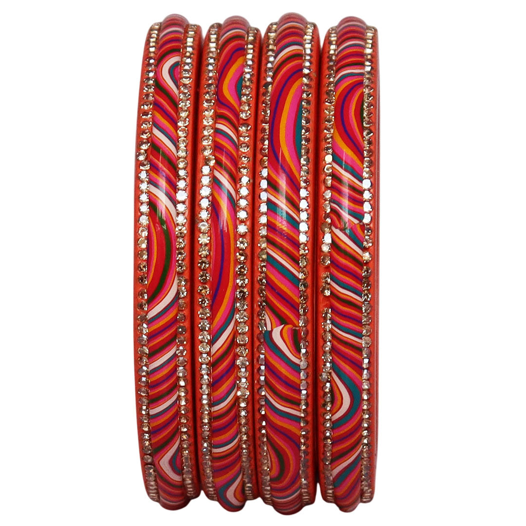 Designer Jaipuri Lac Kada with Multicolor Lahariya Artwork