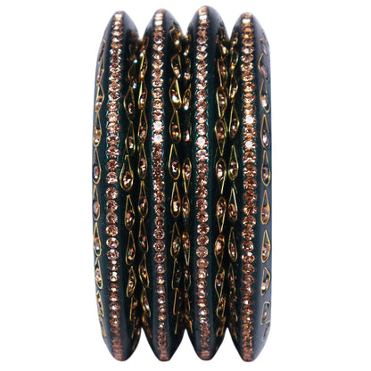 Lac Bangles Premium Rhinestone Bangadi Set for Women