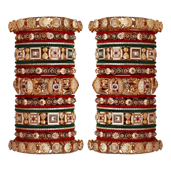 Premium Rajwadi Wedding Chura with Designer Elephant Artwork