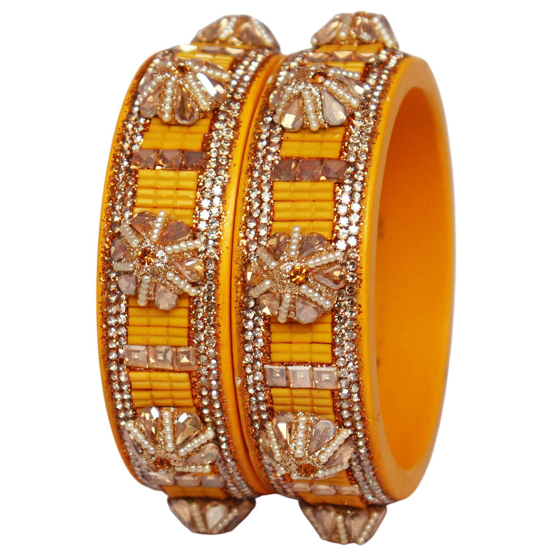 Jaipuri Lac Bangles Kundan Pearl Rhinestone Designer Kada