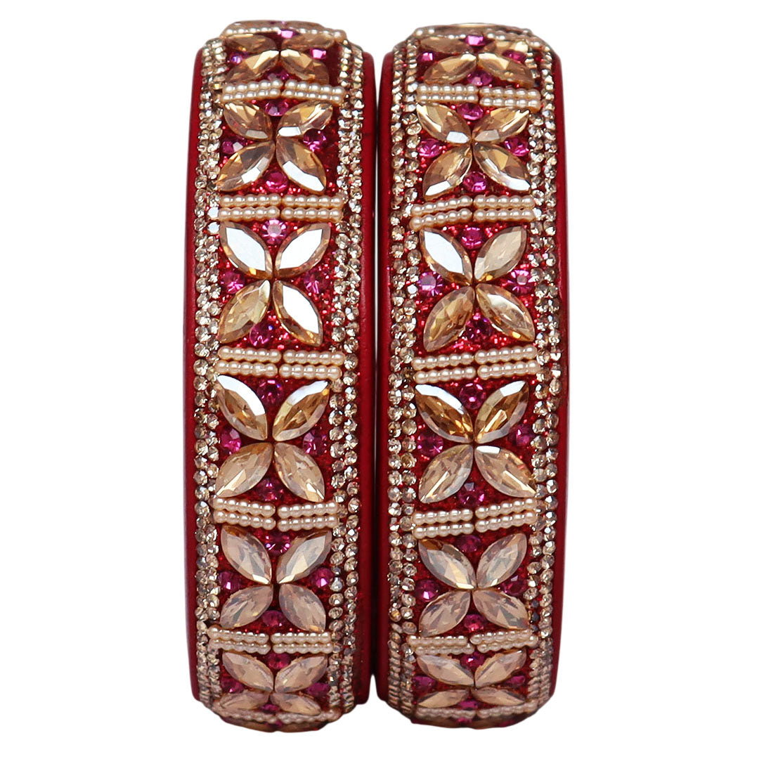 Jaipuri Handmade Lac Kada with Kundan Beads Craft