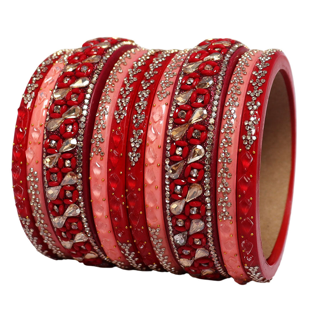 Womens Designer Lac Bangles Set With Latest Kundan Design