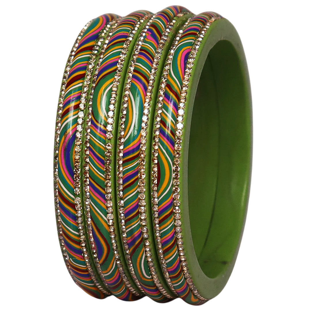 Designer Jaipuri Lac Kada with Multicolor Lahariya Artwork