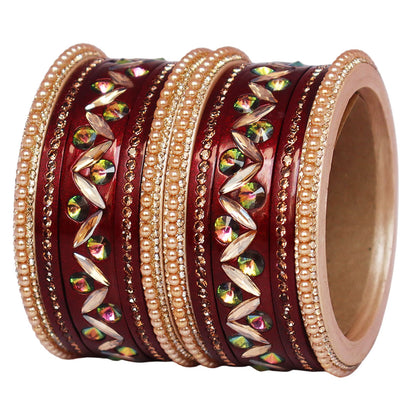 Bridal Style Kundan Lac Bangle Set – Ideal for Diwali & Weddings