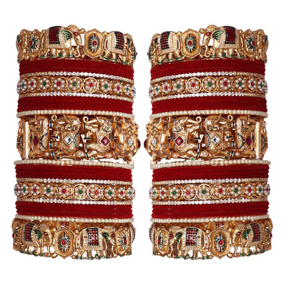 Designer Bridal Bangles Set With Latest Elephant Motifs