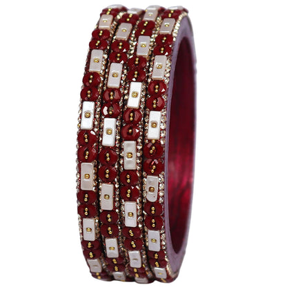 Designer Rajasthani Lac Bangles with Rhinestone & Bead Work by Taj Bridal Store