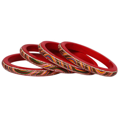 Designer Jaipuri Lac Kada with Multicolor Lahariya Artwork