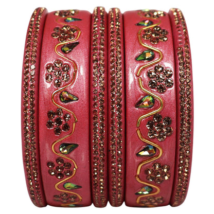 Handmade Traditional Short Lac Bangles Set With Latest Kundan Design