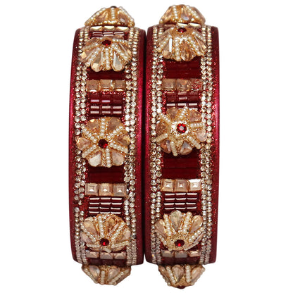Jaipuri Lac Bangles Kundan Pearl Rhinestone Designer Kada