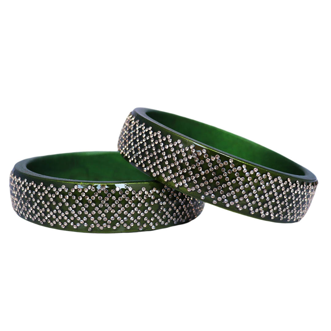 Jaipuri Lac Kada Bangles Set in Latest Rhinestones Design
