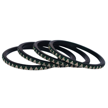 Traditional Indian Lac bangles with rhinestone detailing