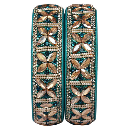 Jaipuri Handmade Lac Kada with Kundan Beads Craft