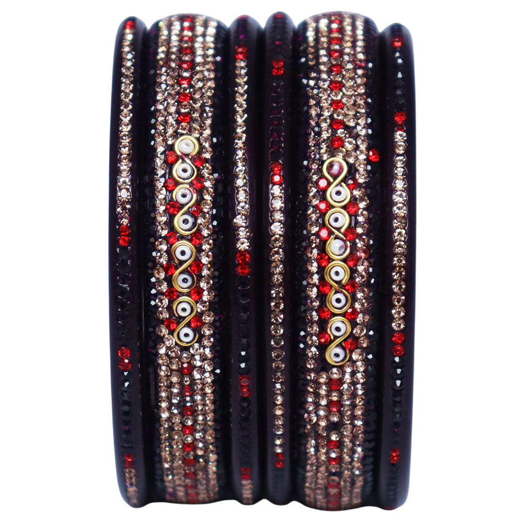 Jaipuri Lac Bangles with Latest Beads & Rhinestone Design